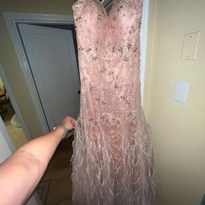 Mon Cheri Strapless Pink Dress